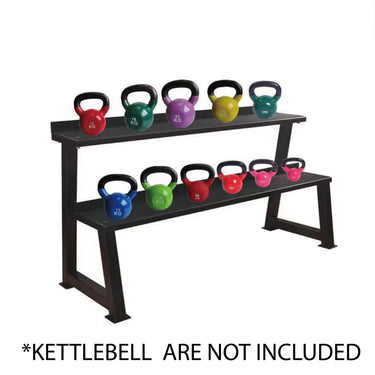 Powder Coated 2 Tiers Kettlebell Storage Weight Rack Gym Fitness - Oli Joy Sports