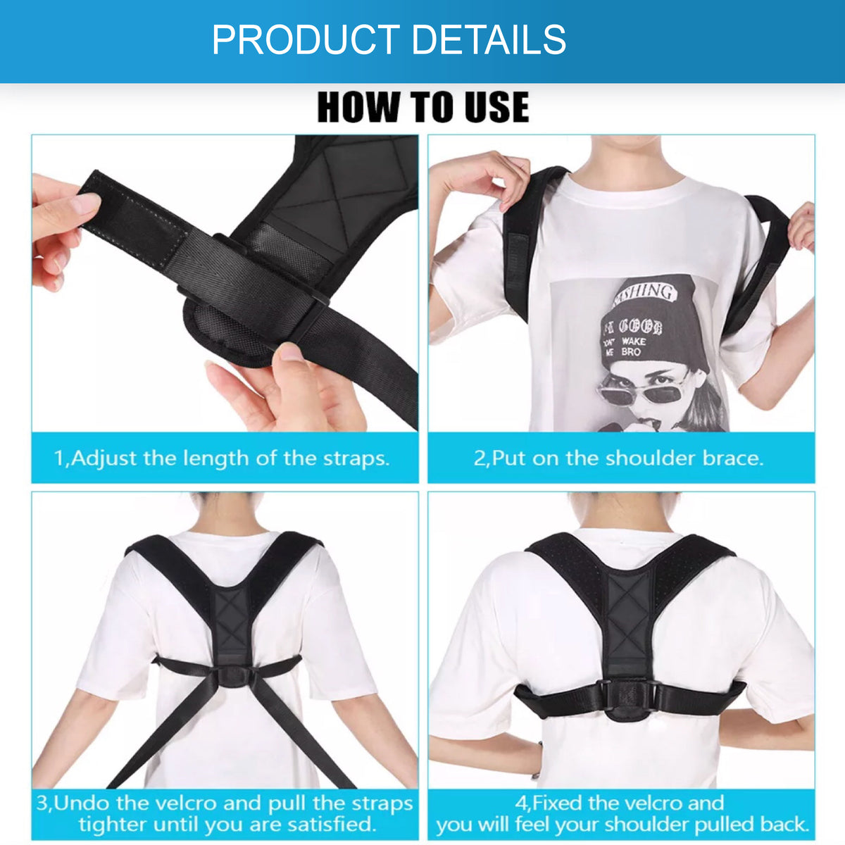 AAROND Back Posture Corrector For Men And Women,Fully Adjustable
