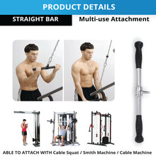 Load image into Gallery viewer, Steel Revolving Straight Bar Cable Attachment - Oli Joy Sports
