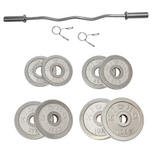 Load image into Gallery viewer, 50kg Cast Iron Weight Plates & Barbell Bundle (1.2m bar) - Oli Joy Sports