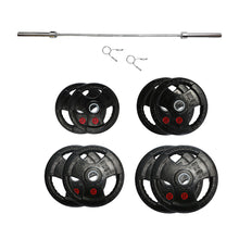 Load image into Gallery viewer, 140kg Olympic Weight Plates & Barbell Bundle (2.2m bar) - Oli Joy Sports