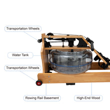 Load image into Gallery viewer, Foldable Wooden Water Rowing Machine With Adjustable Resistance - Oli Joy Sports