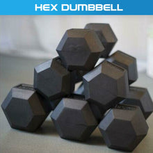 Load image into Gallery viewer, Rubber Hex Dumbbell (2.5kg-50kg/ 2.5kg increments) - Oli Joy Sports