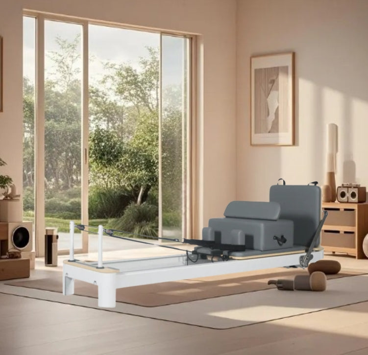 Create Your Dream Home Gym with a Foldable Oak Wood Pilates Reformer