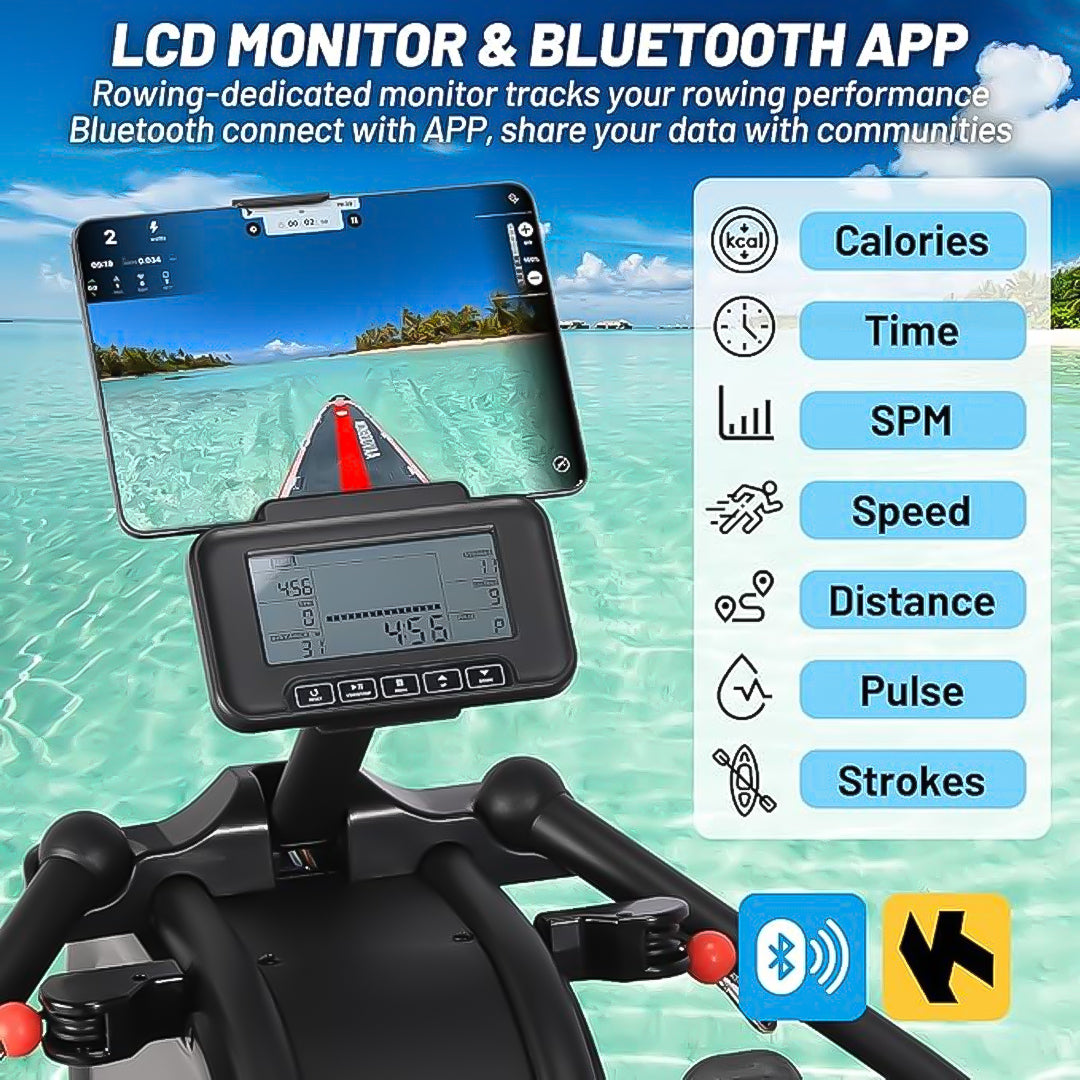 Magnetic & Water Resistance Dual-Oar Wind Rowing Machine