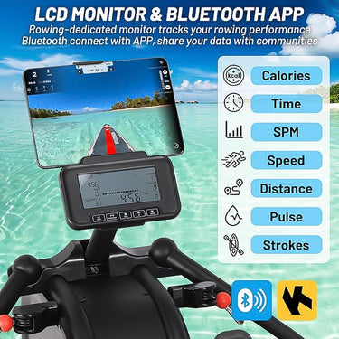 OLI JOY Dual Resistance Rowing Machine – Magnetic & Water
