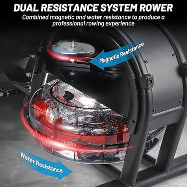 OLI JOY Dual Resistance Rowing Machine – Magnetic & Water