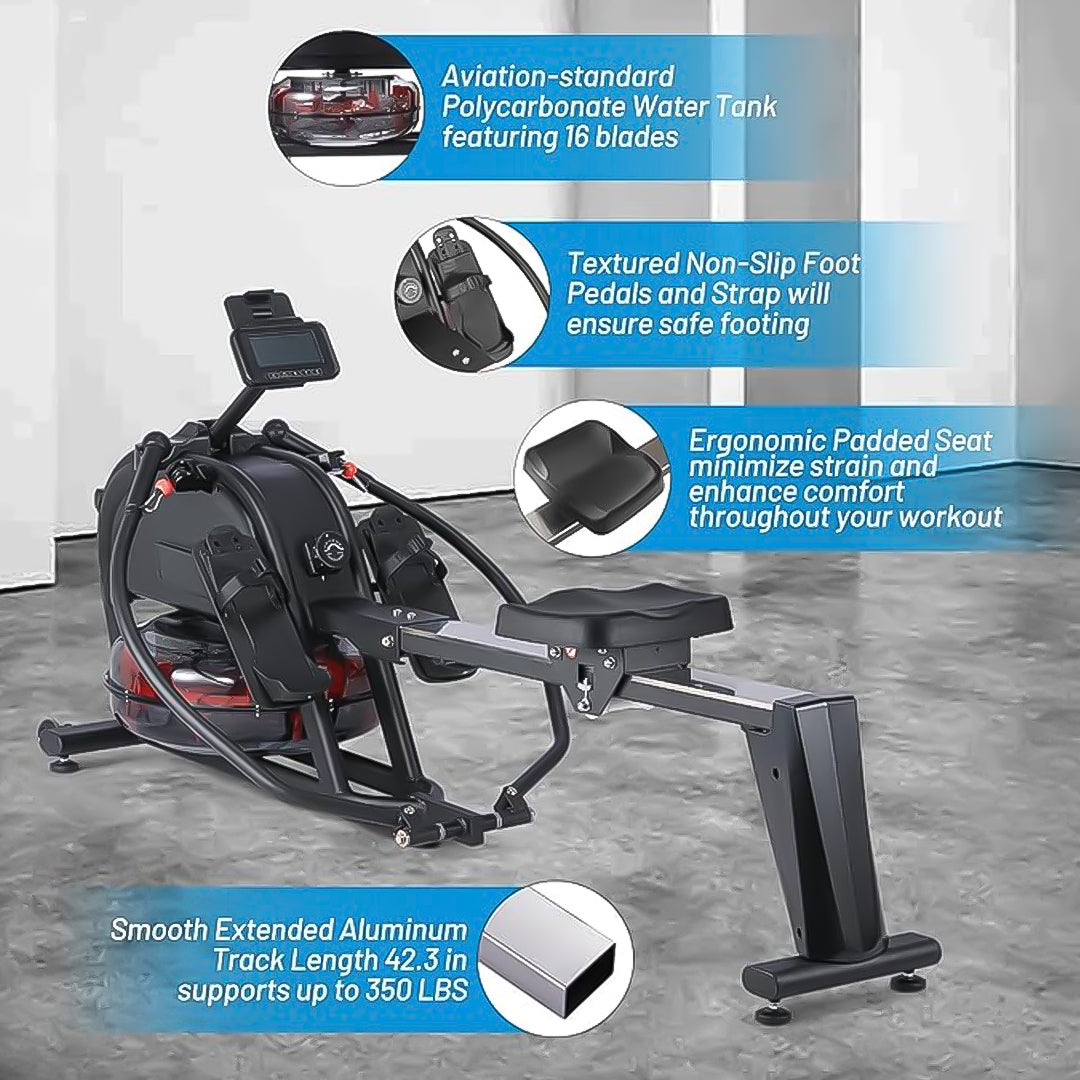 Magnetic & Water Resistance Dual-Oar Wind Rowing Machine