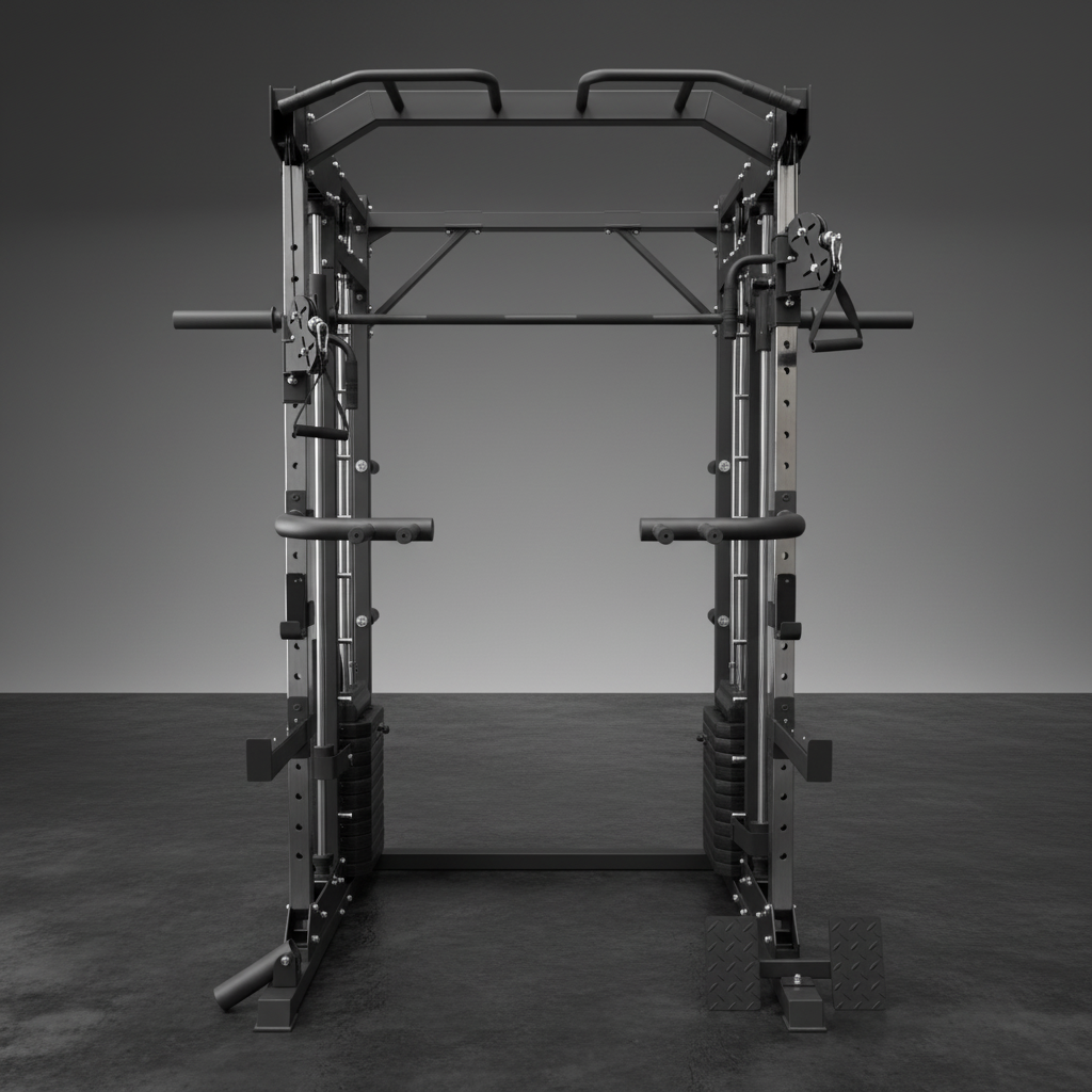 10-in-1 Professional Power Rack: Smith Machine, Dual Adjustable Pulley & Pull-Up Station