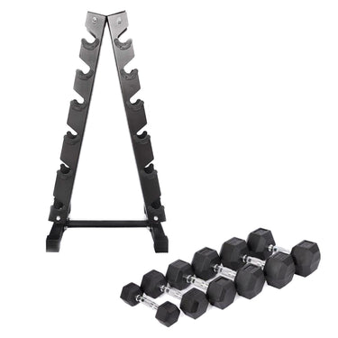 2.5kg to 17.5kg Hex Dumbbell & Storage Rack Bundle (6 pairs - 120KG)