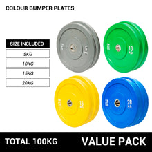 Load image into Gallery viewer, Preorder OLI JOY 100KG Colour Bumper Plate Bundle (5/10/15/20KG)
