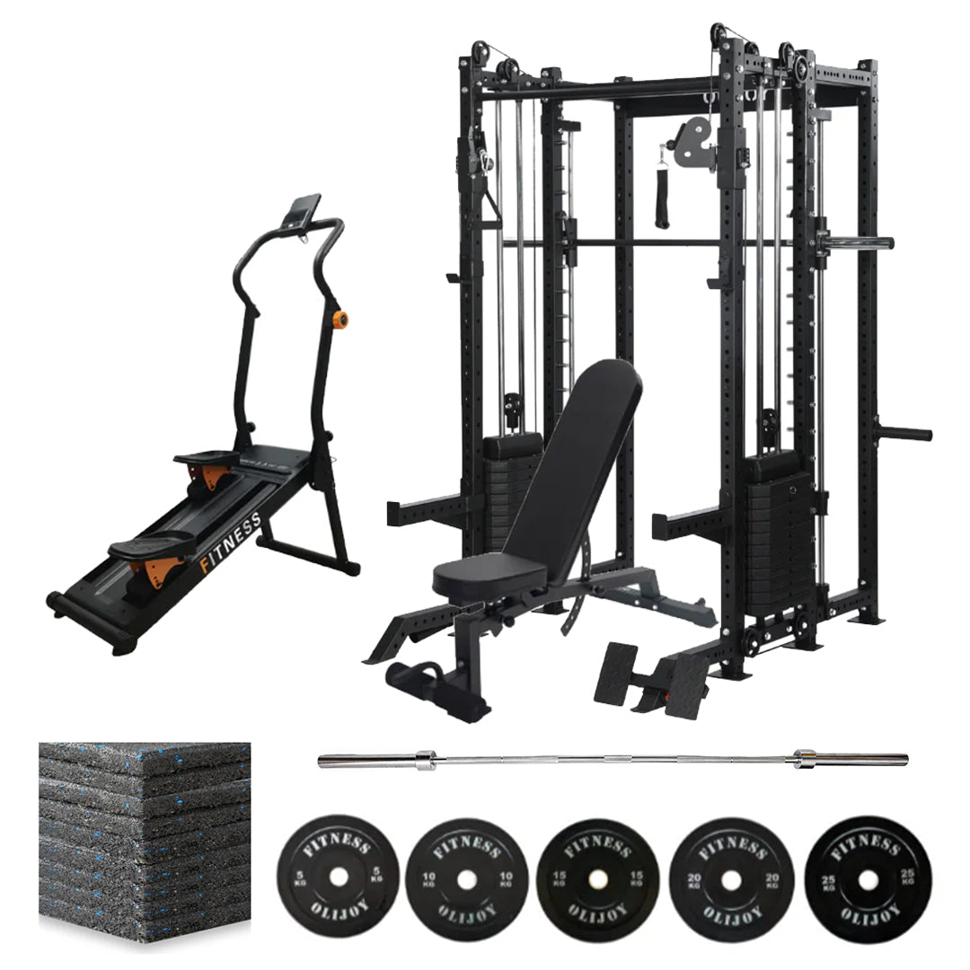 Oli Joy 8019 Ultimate Elite Bundle – All-in-One Smith Machine with 140 kg Stacks & Magnetic Vertical Climber