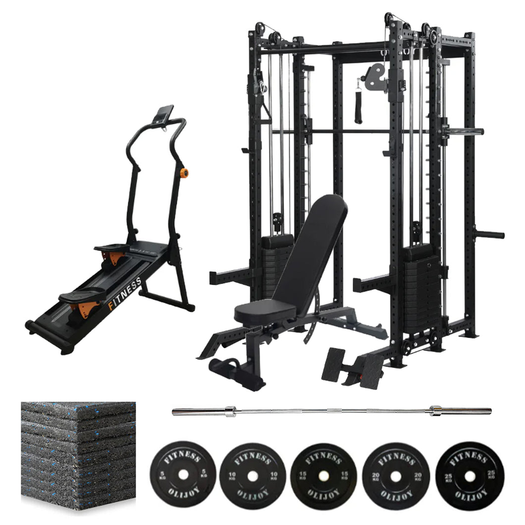 Oli Joy 8019 Ultimate Elite Bundle – All-in-One Smith Machine with 140 kg Stacks & Magnetic Vertical Climber