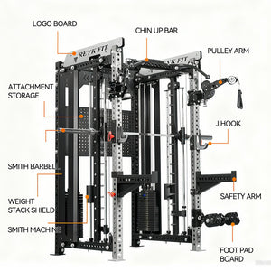 All-in-One Smith Machine Cable Crossover – Pin-Loaded Strength Trainer for Home & Commercial Gym