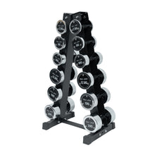 Load image into Gallery viewer, 2.5kg to 20kg Chrome Round Dumbbell &amp; Storage Rack Bundle (6 pairs - 130kg)
