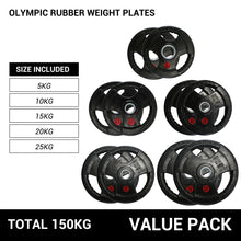 Load image into Gallery viewer, OLI JOY 150KG Rubber Plate Bundle (5/10/15/20/25KG)
