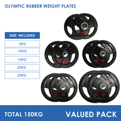 150kg Olympic Weight Plates Bundle (5/10/15/20/25) - Oli Joy Sports 