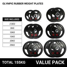 Load image into Gallery viewer, OLI JOY 155KG Rubber Plate Bundle (2.5/5/10/15/20/25KG)

