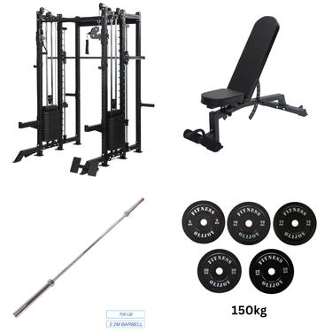 Oli Joy 8019 Elite Modular Power Rack Bundle – All-in-One Smith Machine with 140 kg Stacks & 150 kg Plates