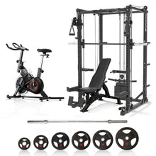 Load image into Gallery viewer, Oli Joy 5383 Ultimate Training Bundle – Smith Machine with 155 kg Plates,5563 Bench &amp; Magnetic Exercise Bike

