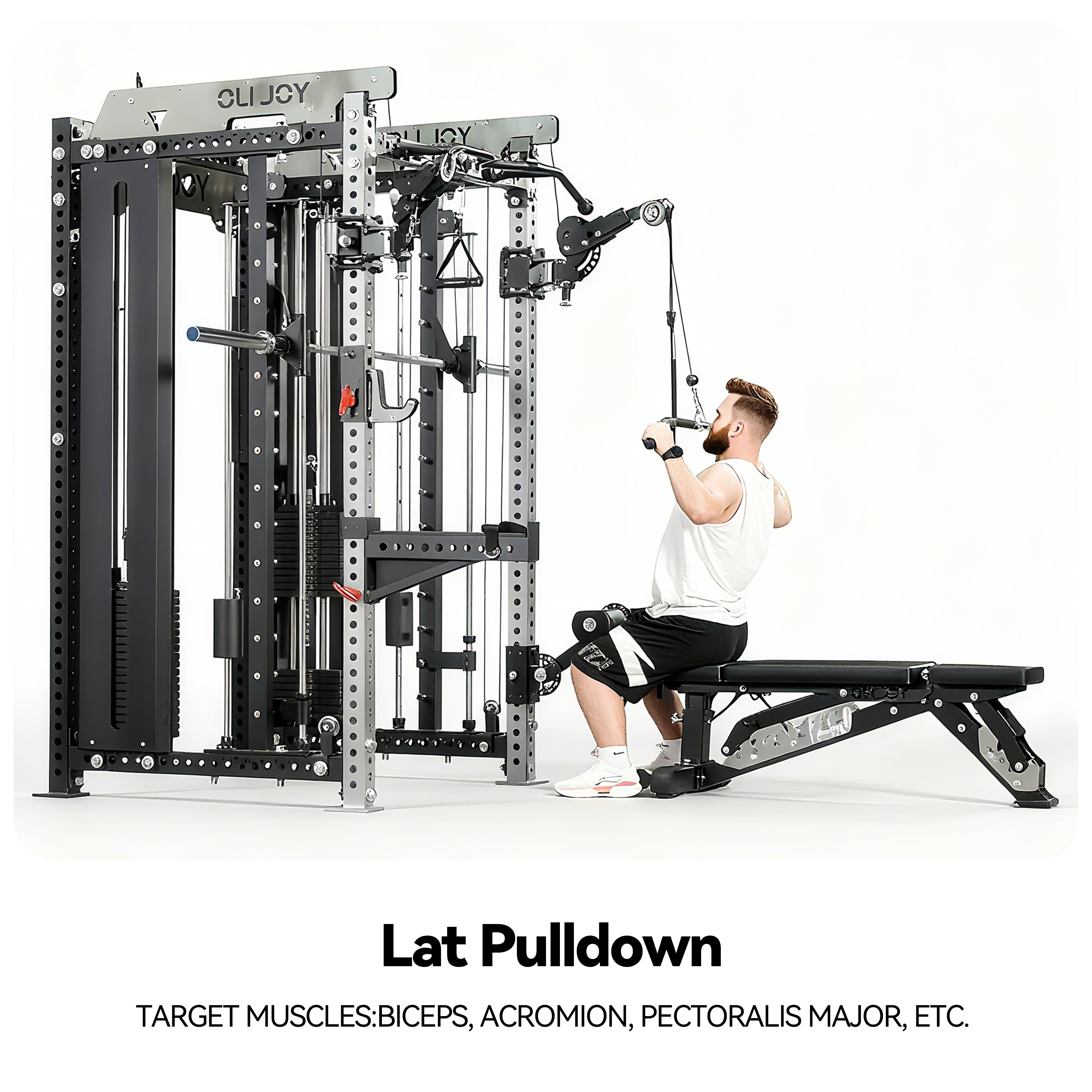 All-in-One Smith Machine Cable Crossover – Pin-Loaded Strength Trainer for Home & Commercial Gym