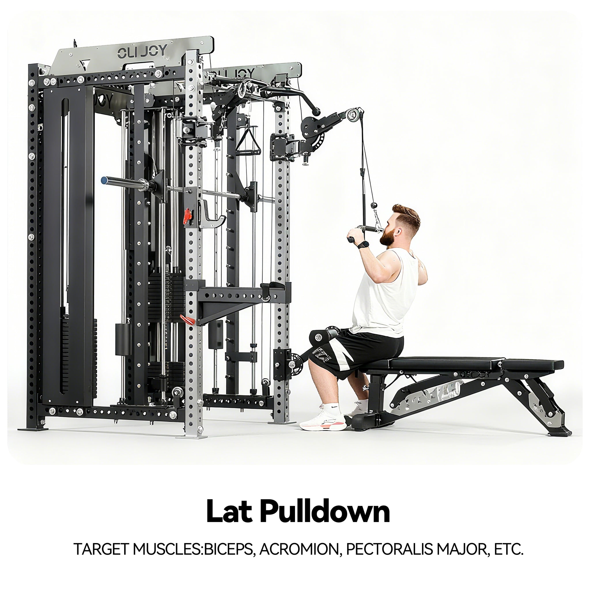 All-in-One Smith Machine Cable Crossover – Pin-Loaded Strength Trainer for Home & Commercial Gym