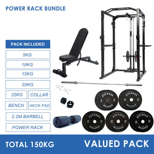 5108 Commercial Grade Power Rack Cage Bundle with Cable Crossover