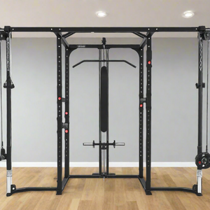 Commercial Grade Power Rack Cage Plus Cable Crossover Attachment (Black Colour)