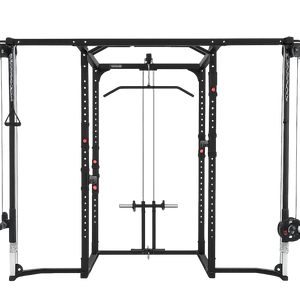 Commercial Grade Power Rack Cage Plus Cable Crossover Attachment (Black Colour)