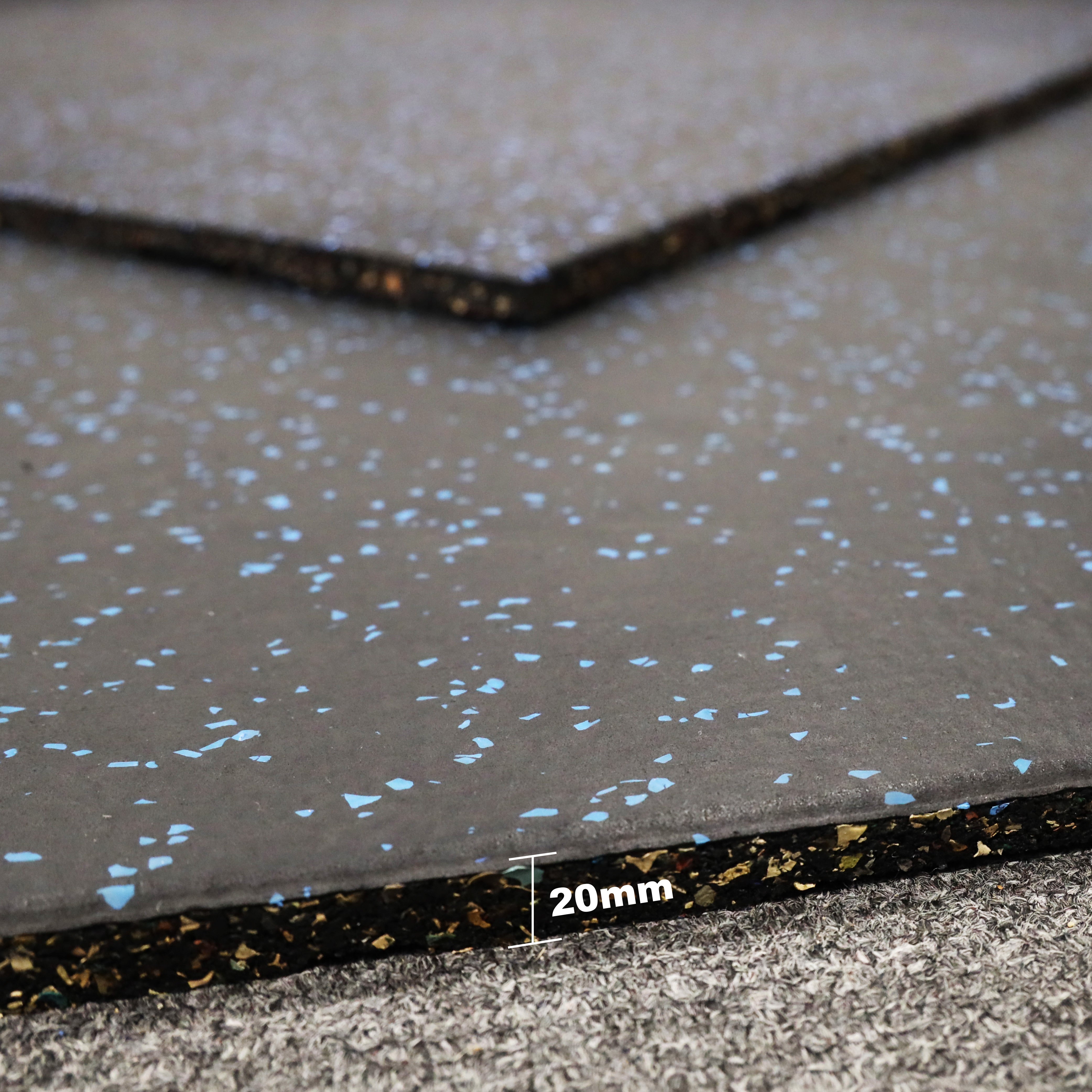 Pre Order 4PCS* 20mm Flooring Mat Soft Rubber Gym Flooring 1Mx 1M Tiles Mat - Oli Joy Sports 