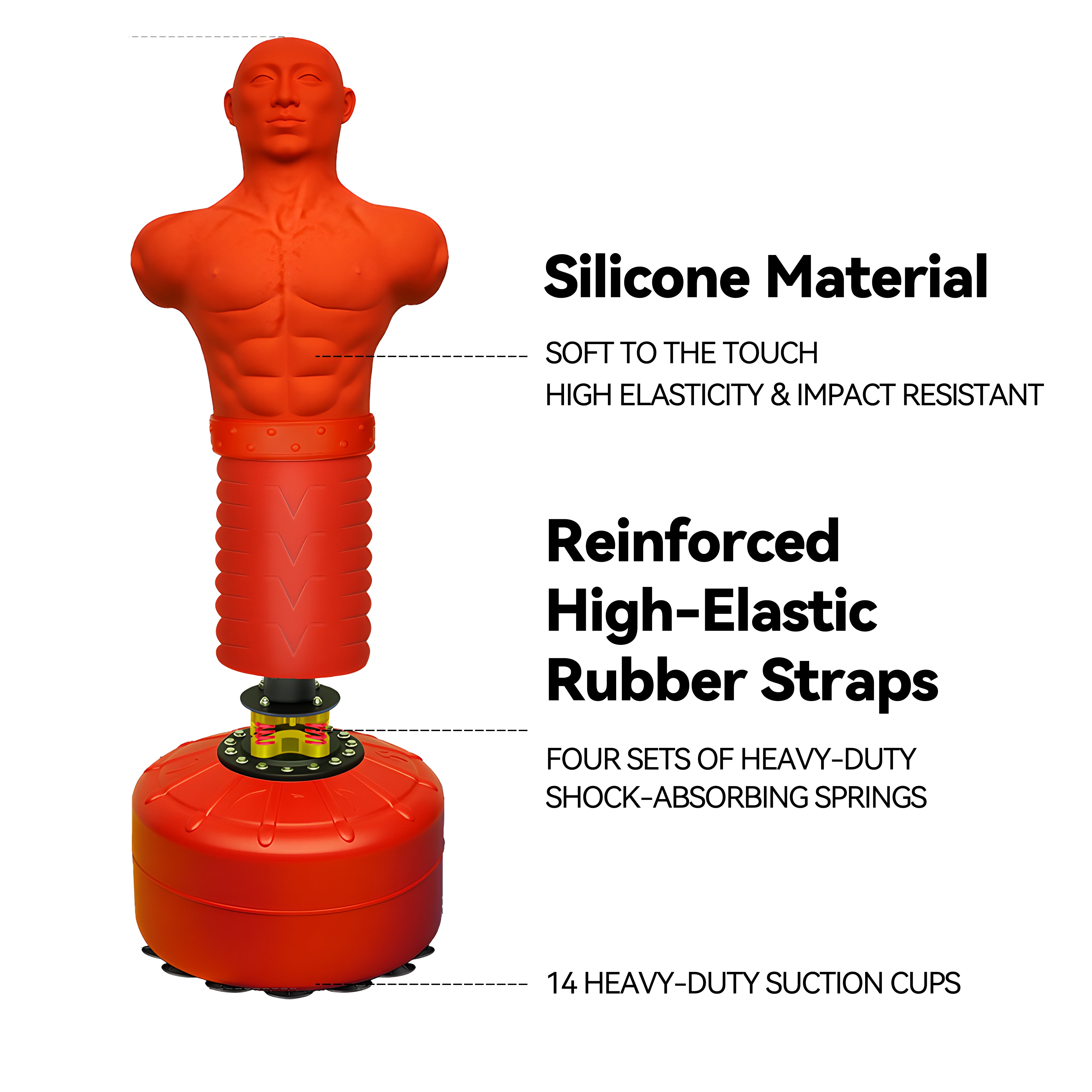 Silicone Skin Free-Standing Human BOB Boxing Punching Dummy Bag + Boxing Glove Bundle