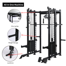 Load image into Gallery viewer, All-in-One Smith Machine + Cable Crossover with 70KG stacks– 2.0mm Modular Power Rack System
