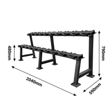 Load image into Gallery viewer, OLI JOY 2-Layer Dumbbell Rack for 10 Pairs Weight Storage
