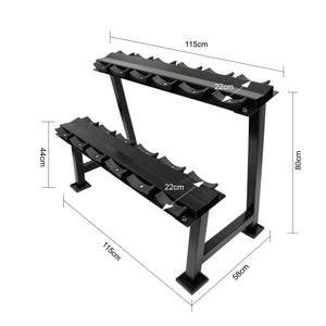 2.5kg to 27.5kg Chrome Round Dumbbell & Storage Rack (6 pairs - 180kg)