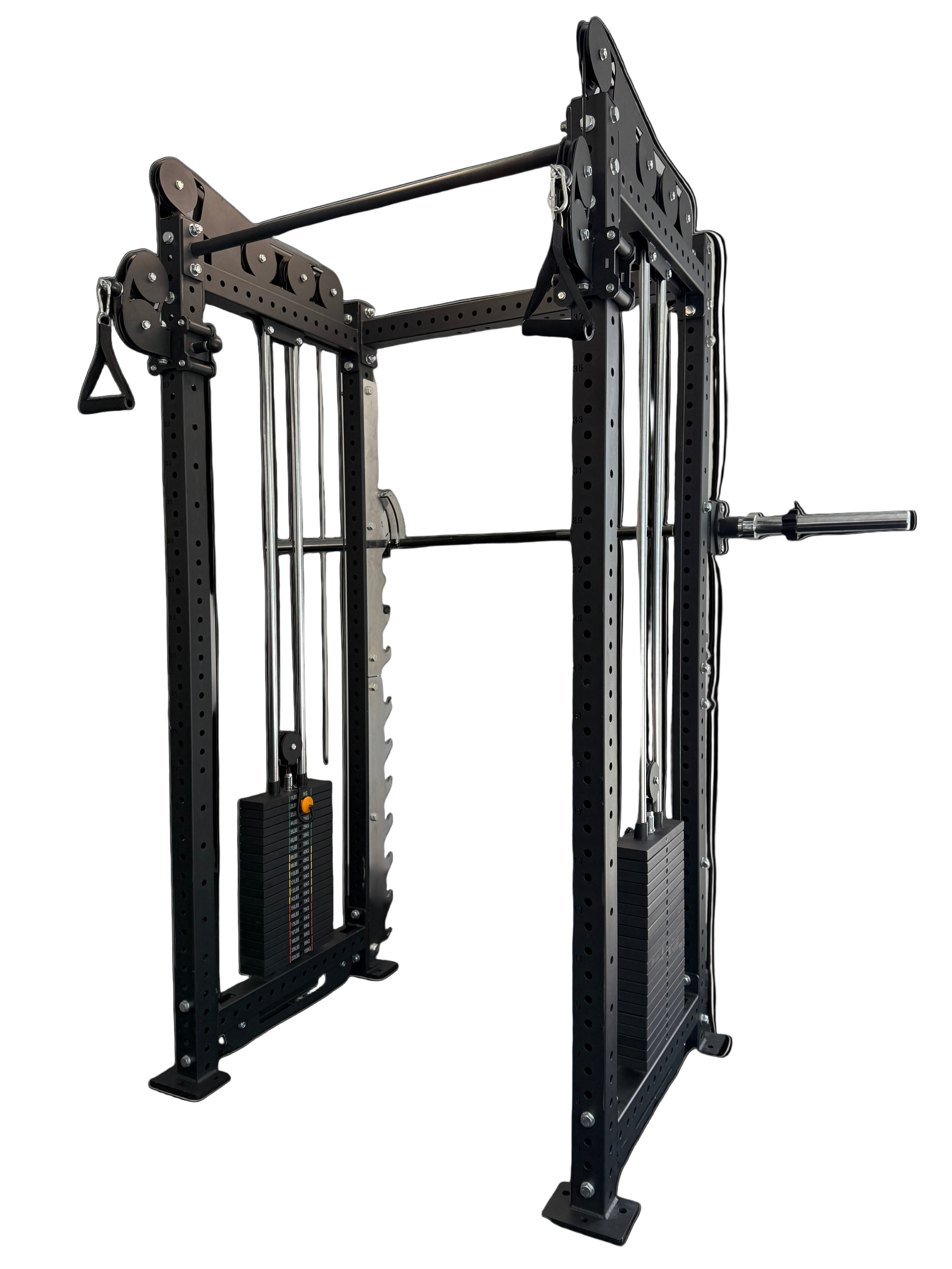 Black power rack on a transparent background