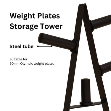 Olympic Weight Plates Storage Tower Weight Plates Storage Rack - Oli Joy Sports 