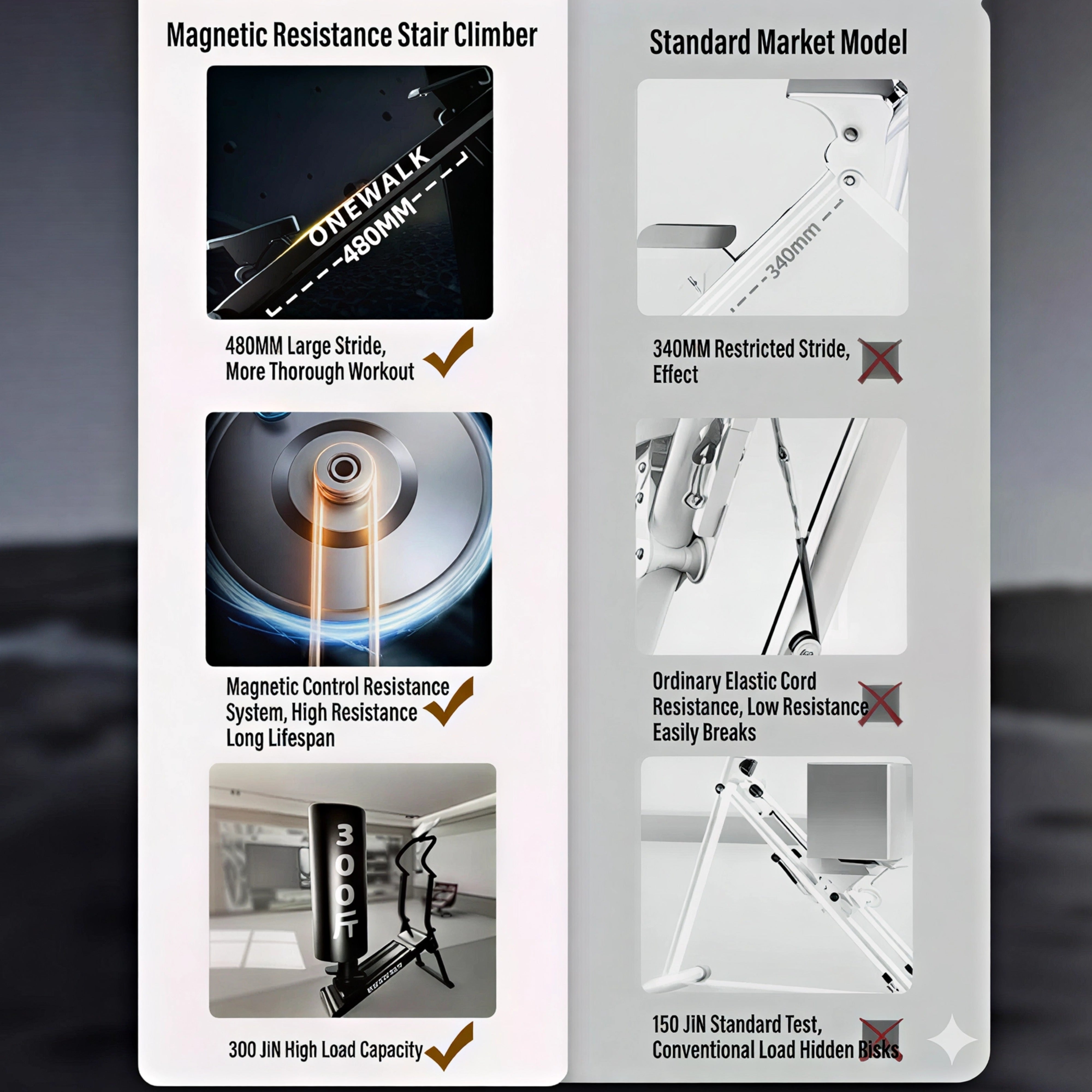 Oli Joy Magnetic Vertical Stair Climber — 8-Level Magnetic Resistance for Home Gym