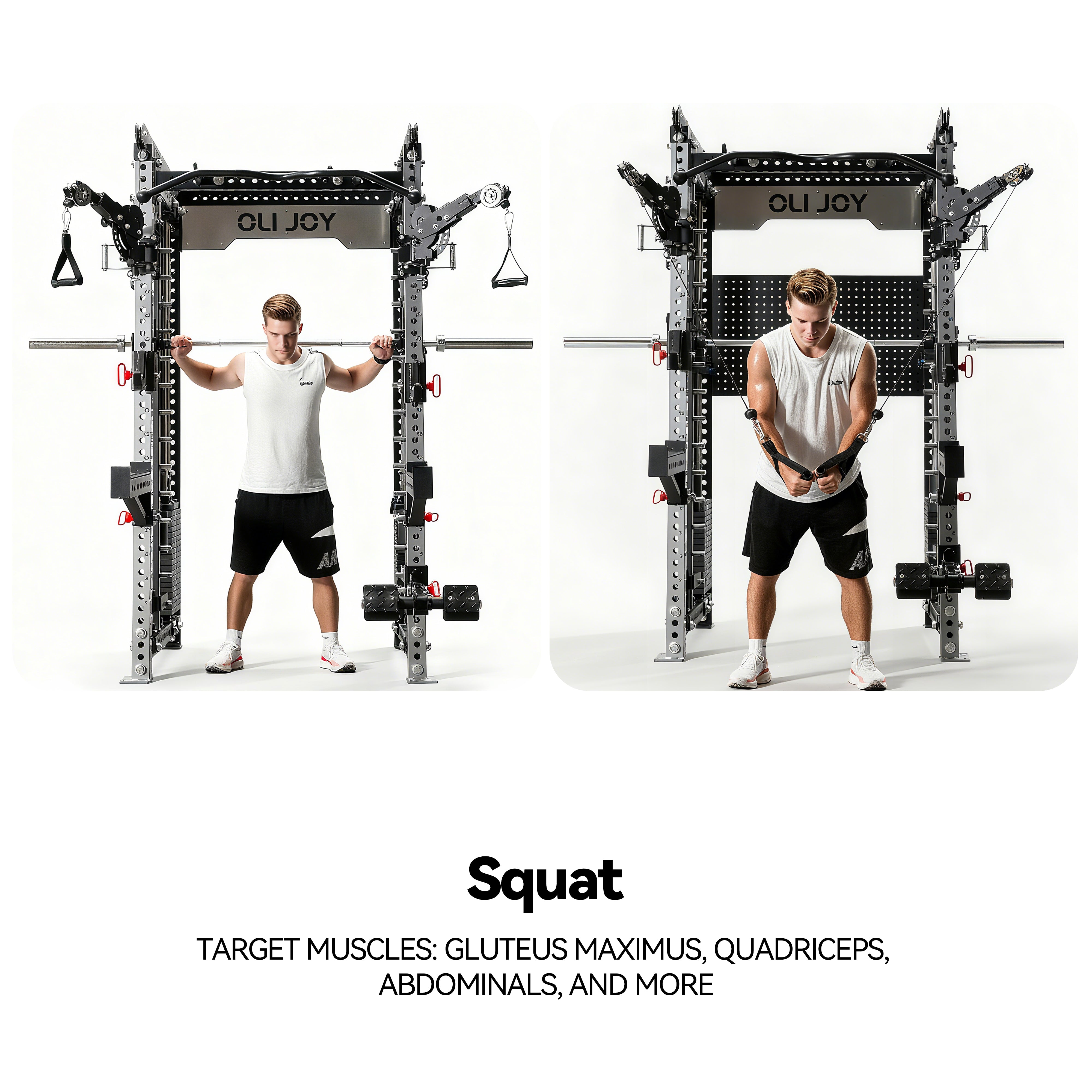 All-in-One Smith Machine Cable Crossover – Pin-Loaded Strength Trainer for Home & Commercial Gym