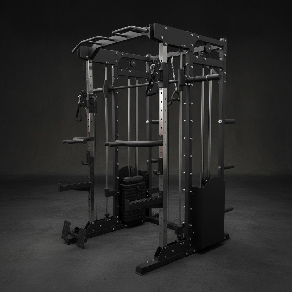 10-in-1 Professional Power Rack: Smith Machine, Dual Adjustable Pulley & Pull-Up Station