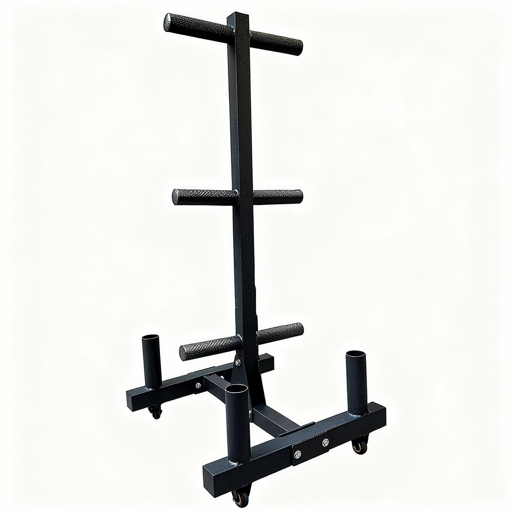Olympic Weight Storage Rack & Bar Stand | Multi-Functional Barbell Weight Plate Storage