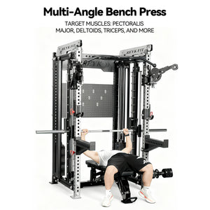 All-in-One Smith Machine Cable Crossover – Pin-Loaded Strength Trainer for Home & Commercial Gym