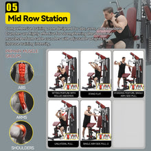 Load image into Gallery viewer, Lat Pulldown, Shoulder &amp; Chest &amp; Leg Press with High-Low Rowing Multi-Functional-Station – Pin Loaded
