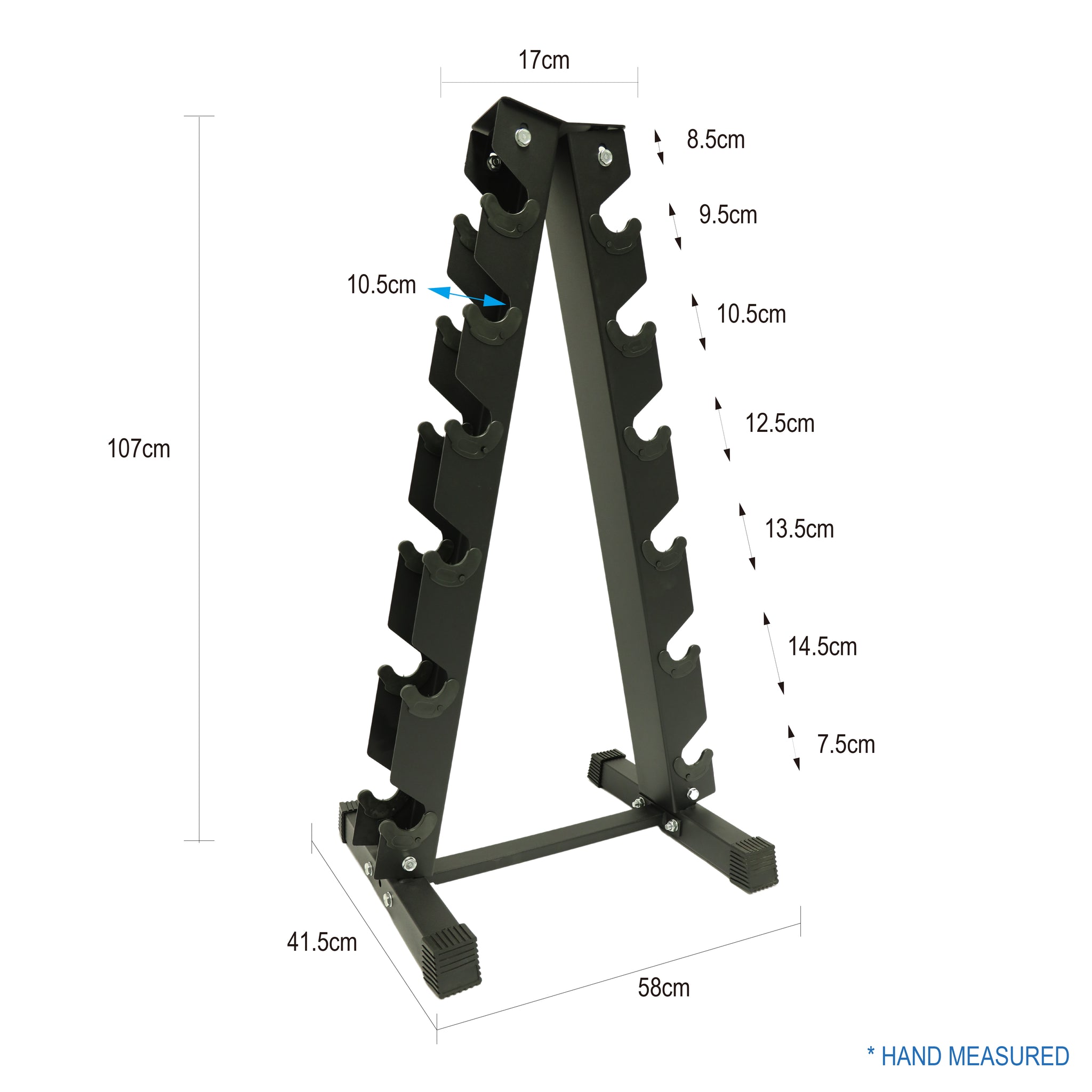 2.5kg to 17.5g Hex Dumbbell & Storage Rack Bundle (6 pairs - 110kg) - Oli Joy Sports 