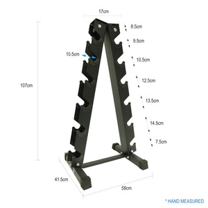 2.5kg to 20kg Chrome Round Dumbbell & Storage Rack & Commercial Bench Bundle (6 pairs - 130kg)