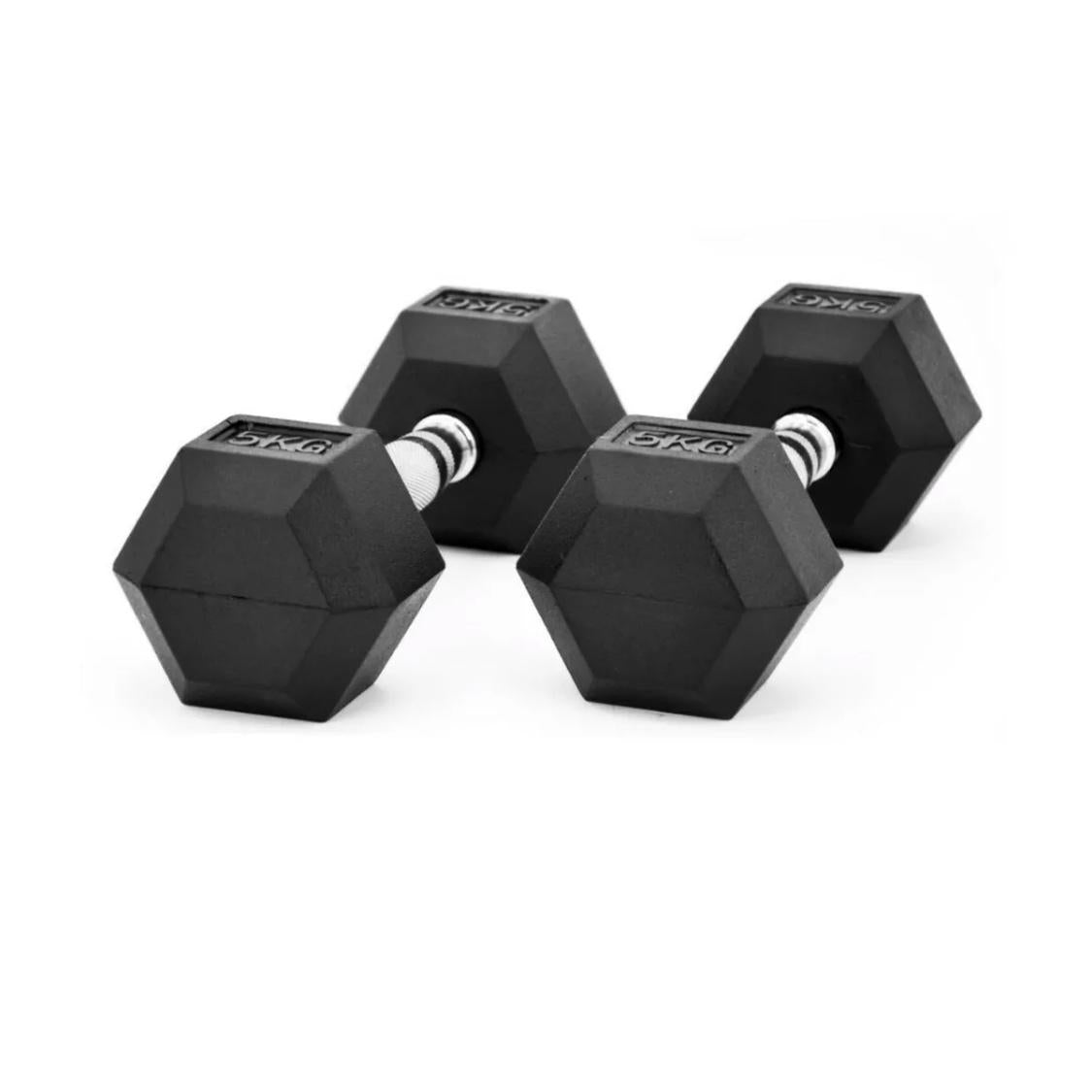 5kg to 25kg Hex Dumbbell & Storage Rack Bundle (6 pairs - 175kg) - Oli Joy Sports 