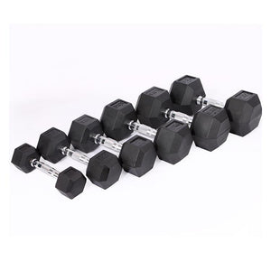 2.5kg to 17.5kg Hex Dumbbell & Storage Rack Bundle (6 pairs - 120KG)