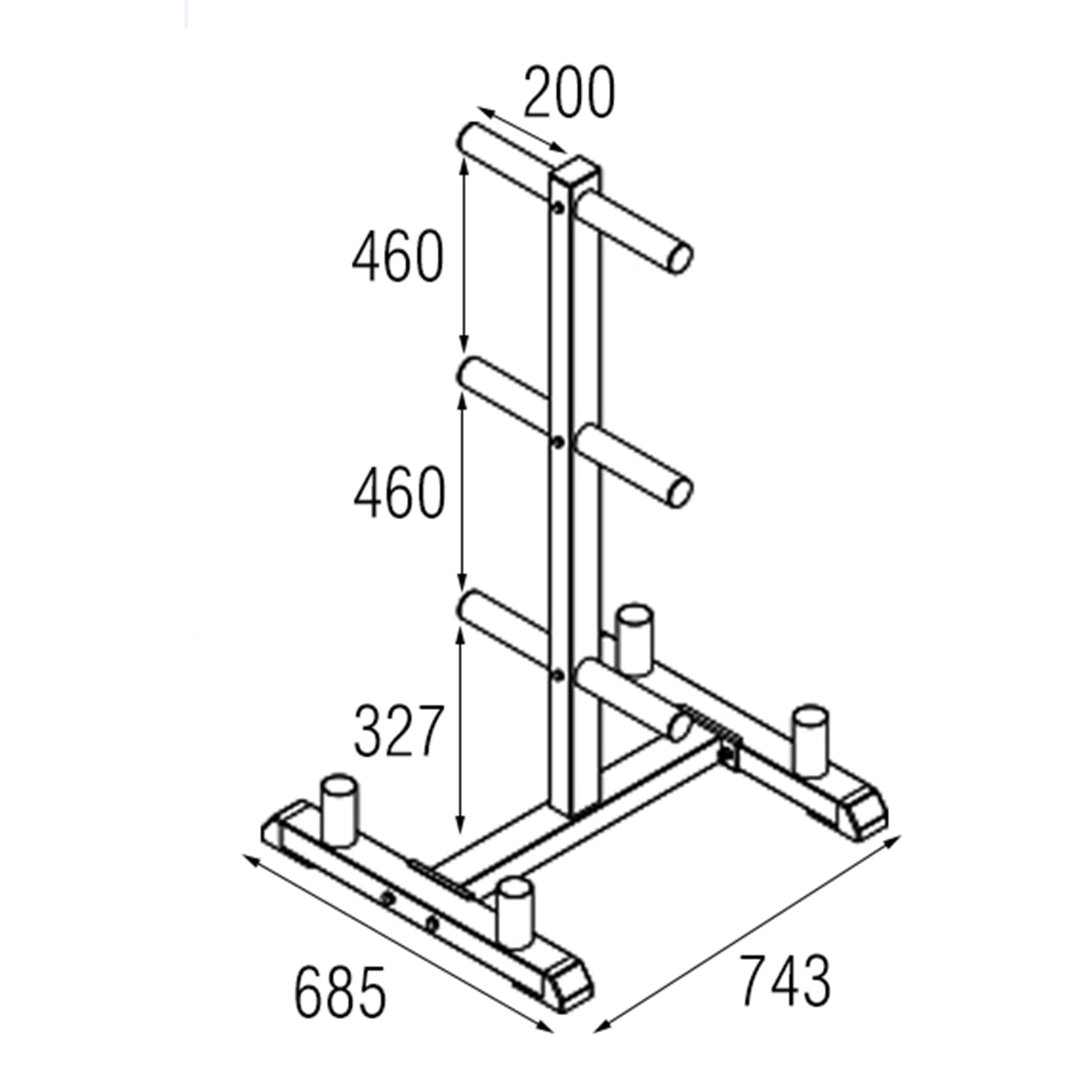 Olympic Weight Plates Steel Rack Holder & Bar Stand - Oli Joy Sports 
