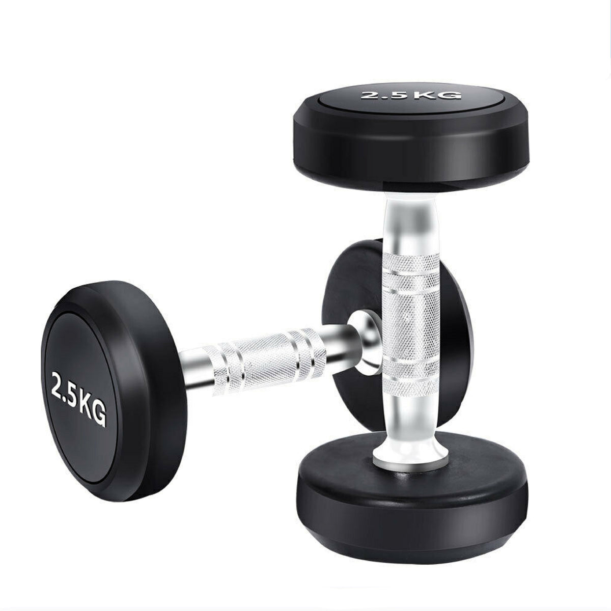 2.5kg to 15kg Round Dumbbell & Storage Rack Bundle (6 pairs -105kg)