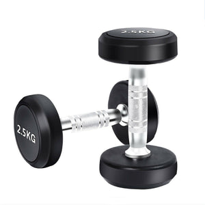 2.5kg to 7.5kg Round Dumbbell & Storage Rack Bundle (3 pairs - 45kg)