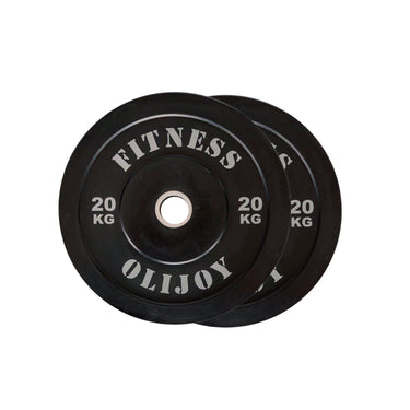 100kg Black Bumper Plates & Barbell Bundle (2.2m bar) - Oli Joy Sports 